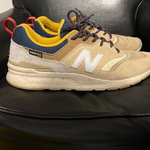 New Balance 997H Beige and Navy Sneakers